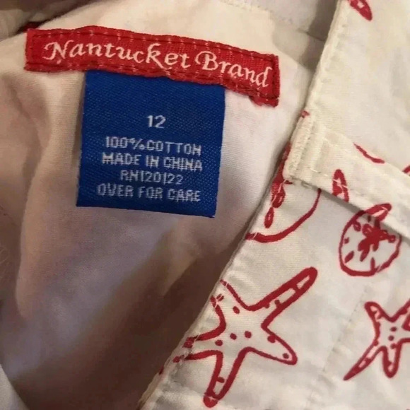 Nantucket Brand red/white nautical themed skirt with side pockets.  Size 12 - Picture 7 of 8